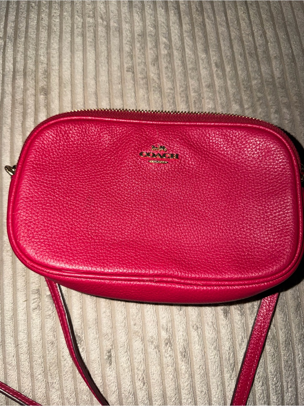 Coach Hot Pink Pebbled Leather Crossbody Bag